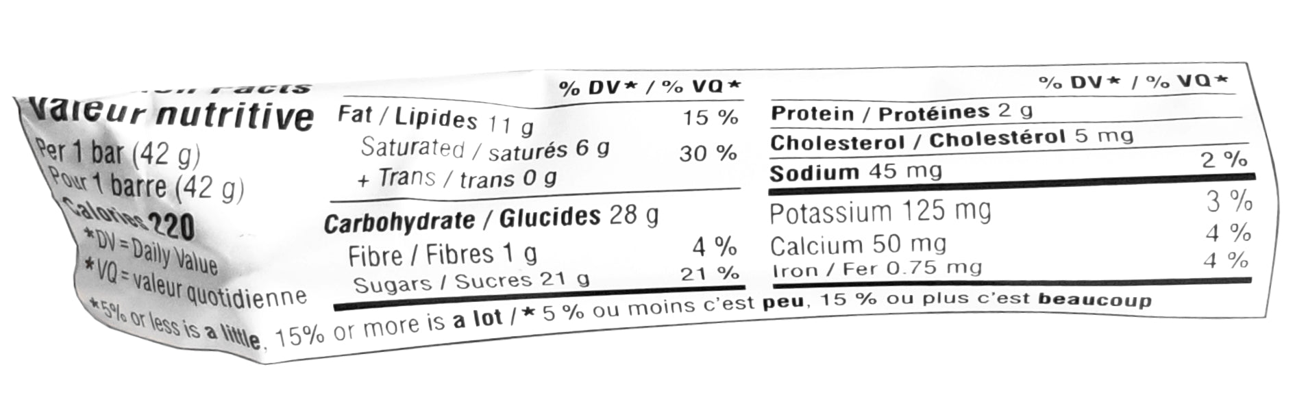 Nestle Coffee Crisp Pumpkin Spice Latte Chocolate Bar, 42g/1.5 oz. Bar Nutritional Facts